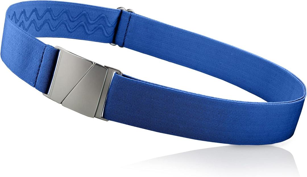 ONE-BELT No Show Invisible Elastic Belts for Women & Men 1.5" adjustable Non Slip Fits waist up to 50 Inch. Designed in USA. (Standard, Marine)
