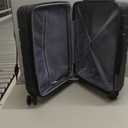 Sweetcrispy Carry on Luggage,Hard Shell Expandable Double Spinner Rolling Wheels Suitcase,TSA Lock, Charcoal Black, 21 Inch