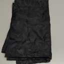 Lecloud Leia 2 PCS Black Sheer Kitchen Curtains 36 Inch Length, Airy & Breathable Clip Textured Leaf Cafe Living Room Voile Curtain Tiers, Dual Rod Pockets Jacquard Bathroom Bedroom Drapes, 38W x 36L