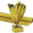 PVC/Mylar Gift Wrap Roll, 24 Inches X 8.3 Feet, Metallic Gold Pkg/6