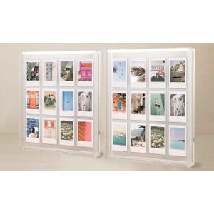 Elil Polaroid & Fujifilm Instax Frame  Clear Acrylic Floating Picture Frame 11.8" x 10.2" Holds 8x10 Photo or 12 Instax Mini Polaroid Go Prints Double-Sided Collage Display for Wedding, Pack of 2