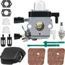 FS38 Carburetor Kit With Air Filter Cover For Stihl FS38 FS55 FS55R FS45 FS46 FS55C Brushcutters String Trimmer Replace OEM 4140-120-0623 C1Q-S282 C1Q-S282C Compatible With After 2013-2015 Year