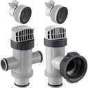 Saillong Dual Split Hose Plunger Valve Pool Part & Plunger Valve & Pair of Hose Conversion Adapter B Kit Compatible with Intex Pool, Shut Off Valve Replacement for Above Ground Pool and Pool Pump