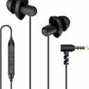 Hearprotek Sleep Earbuds, 3.5mm Lightweight Soft Noise Reduction Earbuds Wired with Mic and Volume Control