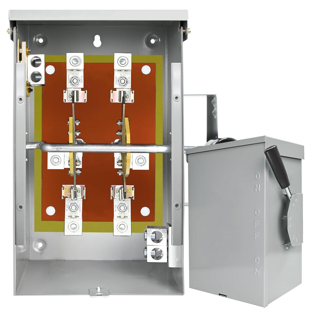 200 Amp Manual Transfer Switch, 2/3 Pole 120/240V Transfer Switch for Home Generator, 48000W General-Duty Double-Throw Safety Switches, NEMA 3R Standards for Outdoor and Indoor