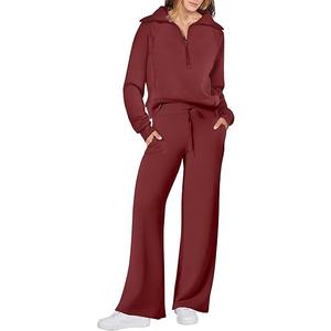 Women 2 Piece Outfits Sweatsuit Oversized Sweatshirt Sweatpants Tracksuit Sweat Lounge Matching Set 2025 Fall Trendy
 M