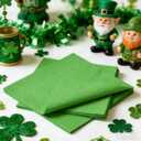 2 x Horaldaily 100 Pack St. Patrick's Day Cocktail Napkins, 5x5 Inches Disposable Paper Napkins for Football Party Anniversary Wedding Birthday Bridal Baby Shower (100,Green)