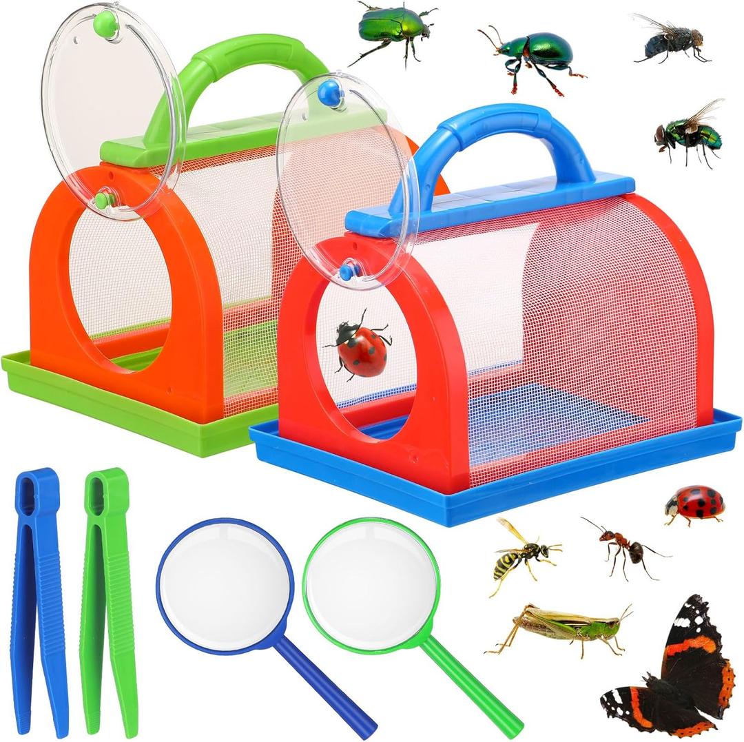 1 Pack Bug Catcher Kit Summer Toy Gift for Kids Boys Girls Outdoor Critter Bug Container Insect Cage Educational Bug Box for Butterfly Catching Activity Supplies(Green)