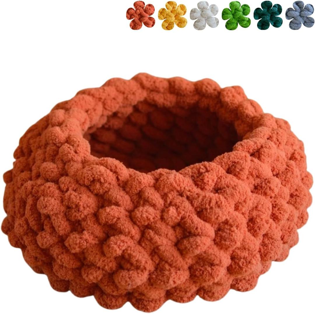 Cat Nest Bed - Premium Self-Warming Handwoven Washable Extra Soft Round Cave House for Indoor Kitten & Kitty, Small & Large (MapleLeaf Red, Medium)