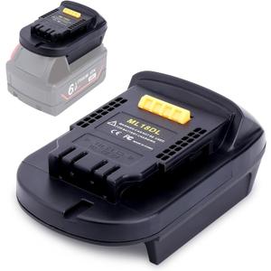 Biswaye ML18DL Battery Adapter Converter, Compatible with Mil-Waukee 18V Lithium Battery 48-11-1850 to Replacement for De-Walt 20V MAX Battery DCB200 DCB206, Compatible with De-Walt 20V MAX Tools
