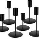 6pcs Black Candlestick Holders Metal Candle Holders for Candlesticks Tall Taper Candle Holders for Home Deco, Wedding,Dinner,Halloween Party, Fits 3/4 inch Thick Candle&Led Candles (Black)