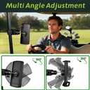 Golf Cart Tablet Holder, Length Adjustable/360 Rotatable Golf Cart Pole Stand Clamp for iPad Pro 11 12.9, Galaxy Tab, 4-13'' Devices, Heavy Duty Golf Tablet Phone Mount, Square Clip