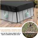 LXKCKJ 12x21 FT Rectangular Pool Cover for Above Ground Pool, Solar Oval Pool Cover Protection with Tensioner, Ideal for Rectangular/Oval Frame Pool Waterproof & UV-Resistant (Black)