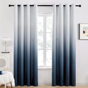 Royal Blue Polyester Room Darkening Curtain Panel 80" x 60" for Living Room 