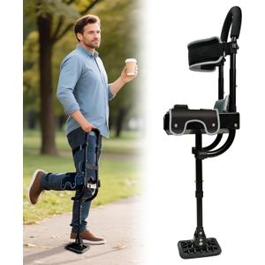 Hands Free Crutch with Safety Kneepad, Peg Leg Crutch Alternative for Adults, Comfortable Knee Crutches for Foot, Ankle, and Lower Leg Injuries- Suitable for Both Left and Right Feet (Matte)