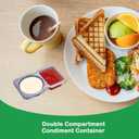 20 Sets Disposable Condiment Container with Lid, Double Compartment Plastic Container for Used for Travel Size Condiments, Snack, Dipping Sauce