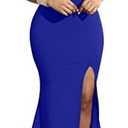 YMDUCH Women's Sexy Sleeveless One Shoulder Ruffle High Split Party Evening Long Formal Dress, Large