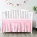 Crib Bed Skirt Bed Dust Cover Baby Crib Bed Skirt Soft Elastic Toddler Crib Bedding Skirt Nursery Toddler Dust Ruffle Bedding Skirt Crib Ruffle Bed Skirt Crib Bedding Skirts Pink