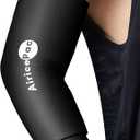 AiricePac Elbow Ice Pack Wrap, Tennis Golfers Sleeve For Arm and Calf Injuries Reusable, Cold Compression for Pain Relief (Black, S)