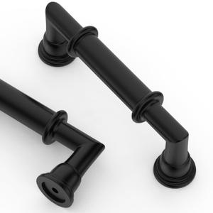 Asidrama 10 Pack 3 Inch(76mm) Matte Black Kitchen Cabinet Handles, Cabinet Pulls Kitchen Cabinet Hardware for Cupboard Drawer Pulls 2281 (3" Hole Center)