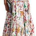 Ksotutm 2 Piece Skirt Sets for Women Animal Printed Halter Top High Waist Maxi Skirt Women's Fashion Vacation Outfits, S