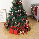 Mr. Pen- Small Christmas Tree Skirt 24 inch, Gold Sequin Tree Skirt, Christmas Skirt Tree, Xmas Tree Skirt