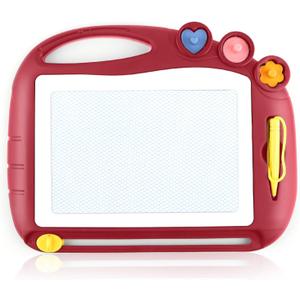 Magnetic Drawing Board, Toddler Toys for Age 1 2 3 Boys Girls, Toddler Drawing Board, Birthday Easter Christmas Halloween Kids Toy Gifts for Boys and Girls (Red)