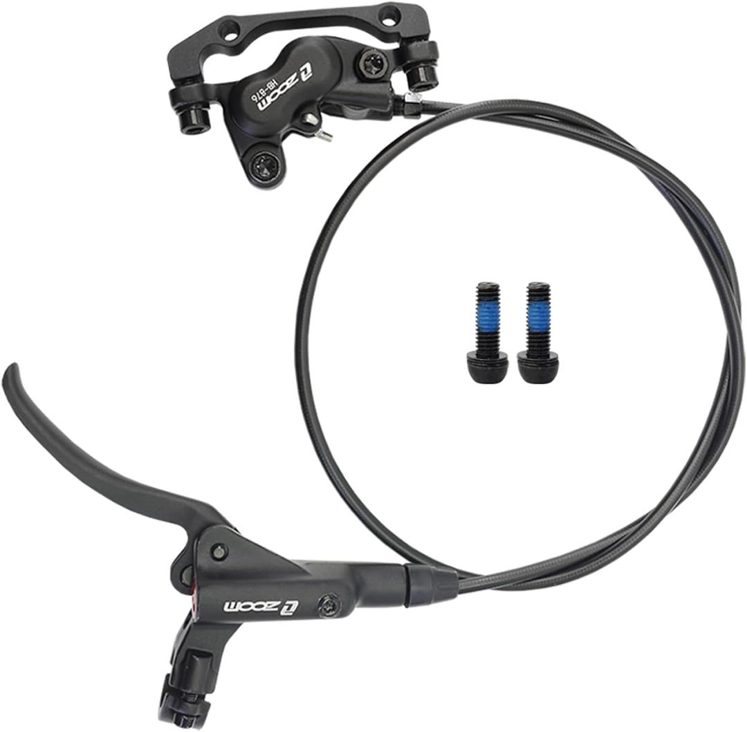 Zoom HB876 4-Pistons Hydraulic Disc Brakes Set, Black, Left Front 850mm, Suitable for Mountain Bikes and Fat Bikes