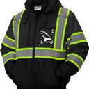 SRsafety High Visibility Safety Jacket,Reflective Waterproof Jacket with Black bottom,Construction Work Jacket for Men/Women (Medium)