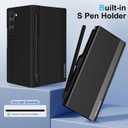 for Samsung Galaxy Z Fold 5 Case with S Pen and Built-in Screen Protector, Wireless Charging Holder Kickstand Full-Body Shockproof for Samsung Z Fold 5 5g Protective Cover Shell (Black)