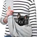 Tomkas Dog Sling Carrier for Small Dogs Puppy Carrier for Small Dogs (Grey, for Pets Weight 2-7 lbs)