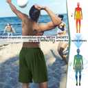 Mens Athletic Running Shorts 2 Pack Quick Dry with Pocket Gym Workout Shorts for Men Mesh Swim Trunks Board Pajama (Large, Black/Olive Green)