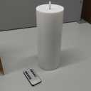 Raycare 4'' X 10'' Large Waterproof Outdoor Flameless Candle, Battery Operated LED Candles with Remote Control and Timer, Electric Fake Plastic Pillar Candles, Ivory