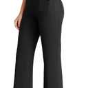 Dress Work Pants Women Business Casual Slack Trousers Stretchy Pull On Office Flare Pants with Pockets (X-Large, Black)