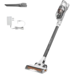 BLACK+DECKER POWERSERIES+ 20V MAX Cordless Stick Vacuum Cleaner with LED Floor Lights, Bagless, Lightweight, Cordless Vacuum Cleaners for Home, Up to 44 Minutes, Powerful Suction, Gray (BHFEA520J)