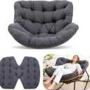 Papasan Chair Cushion Outdoor, 55.12 x 41.73 Inches Waterproof Thicken Egg Chair Papasan Cushion Replacement for Garden, Porch, Balcony, Lounge