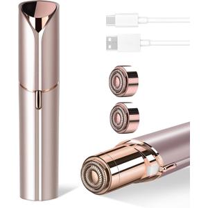 Facial Hair Removal for Women, Portable Painless Hair Remover Device, Rechargeable, with 2 Replacement Heads, for Face, Upper Lip and Chin