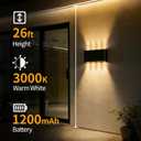 Solar Wall Lights Outdoor 2 Pack, Up and Down Solar Wall Sconce, 3000K Warm White Dusk to Dawn, IP65 Waterproof Exterior Mounted Lights, Up to 16H Runtime for Porch, Doorway, Entryway