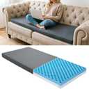 3 Inch Memory Foam Sofa Topper Pad for Couch, Egg Crate Couch Cushion with Washable Velvet Cover & Non-Slip Bottom, Thick Sofa Seat Protector for Pressure Relief and Enhanced Comfort, 59" x 27.5"