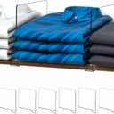 Cq Acrylic Shelf Dividers for Closet Organization - 6 Pack Clear Closet Shelf Organizer for Wood Shelves,Handbag,Bag,Towel,Sweater,Purse Organizer,8 Tall Plastic Vertical Shelf Separators for T Shirt