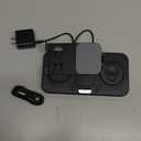 30W Tablet Wireless Charger for Samsung, Foldable Android Charging Station with Clock Display with 7-Color Light, Wireless Watch Charger for S25, Only Compatible Samsung Watch,Galaxy Buds3 Pro(Black