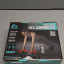 RBX Vinyl Coated Hand Weight Dumbbell Set - Hex Shaped, Roll Free for Body Building/Sculpting/Strength Training Exercise, (Set of 2) (3lb, Red)