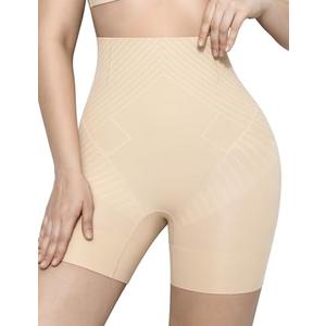 KLVEE High Waisted Shapewear Tummy Control Shorts for Women, Body Shaper, Seamless Shaping Thigh Slimmer Under Dress, Size XL