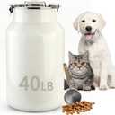 Aloxina Dog-Cat Food Storage Container 40 lb/38 Qt, Large Stainless Steel Pet Food Bin with Airtight Lid & Scoop Included, Durable 304 Metal Storage for Dogs & Cats