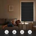 Pleated Blinds Adhesive No Drill Adjustable Height with Clips Cordless Full Blackout Window Shades for Bedroom Windows Renters Temporary Use Curtain Adhesive Type_Rectangular_35"W x 59"H_8Pcs