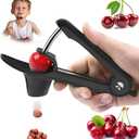 Cherry Pitter Tool, Heavy-Duty Seed Core Remover With Space-Saving Lock Design, Pit Remover for Cherries (Black)