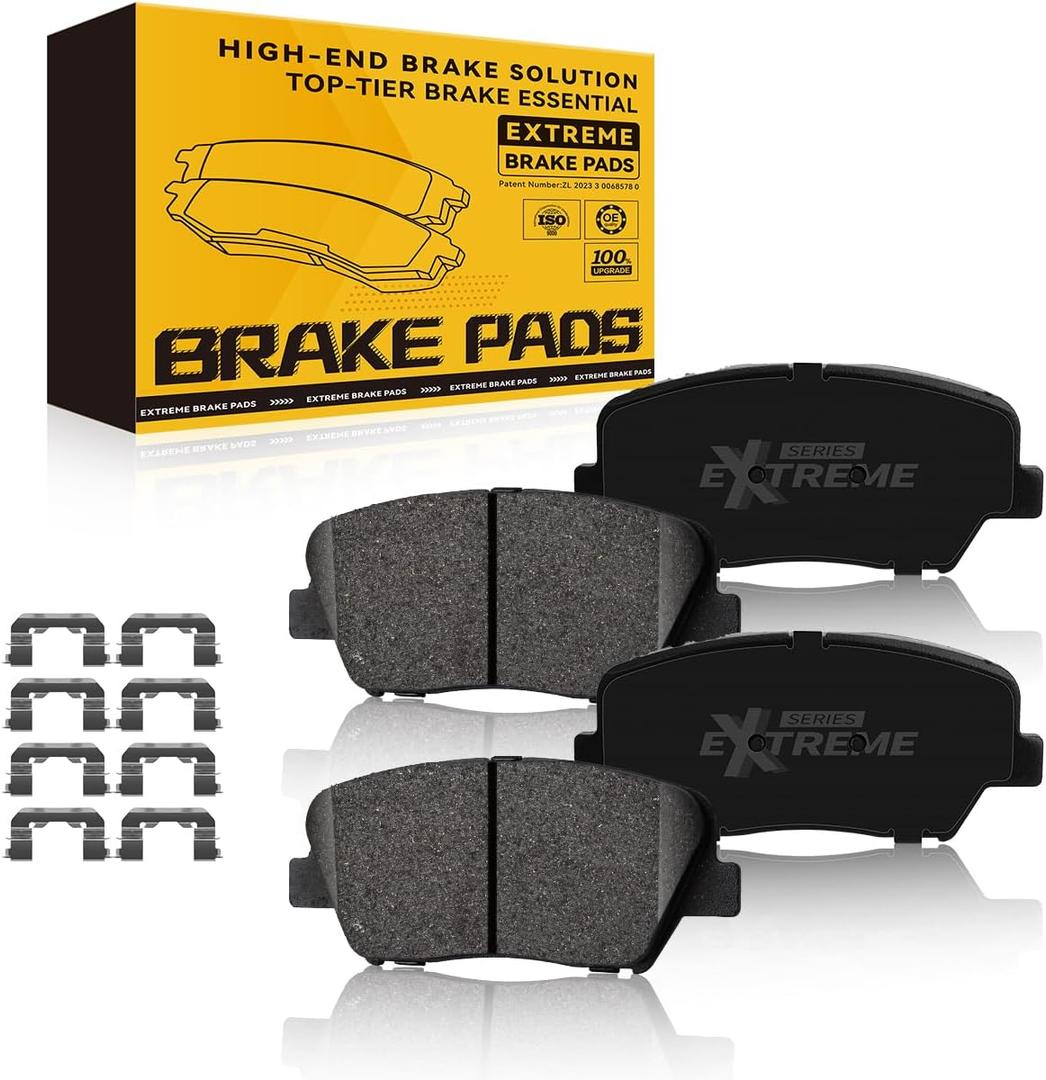 TOVASTY 4PCS Front Brake Pads Premium Carbon Ceramic Pad Compatible with Hyundai Santa Fe Sport 2017-2018, Compatible with Kia Sorento 2016-2020