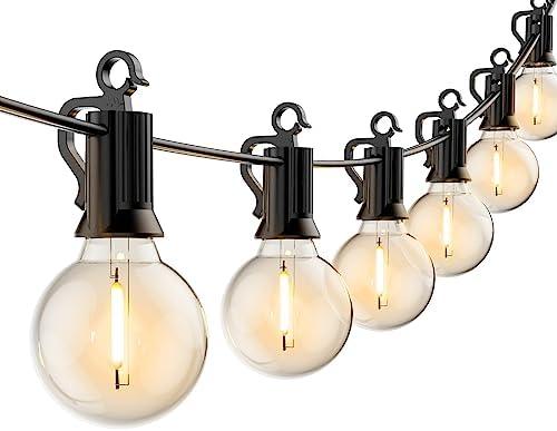 Brightown 80 FT Outdoor String Lights - Connectable LED Patio Lights with 80 G40 Globe Plastic Bulbs, All Weatherproof Commercial Hanging Lights for Outside Party Backyard Porch Bistro