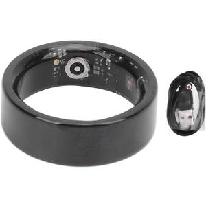 Smart Ring Health Tracker, BT5.0 Sleep Tracking Wearable Health Rings, Health Fitness Tracker Rings for Women & Men, with Multiple Modes (11#) (Black)