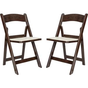 Flash Furniture Hercules Folding Resin 2 Pack 800LB Weight Capacity Event Chair, Set of 2, Dark Brown